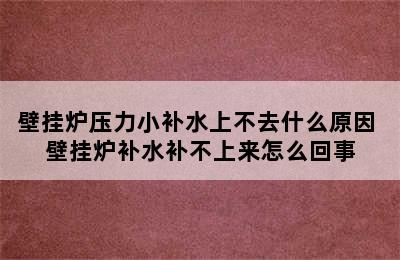 壁挂炉压力小补水上不去什么原因 壁挂炉补水补不上来怎么回事